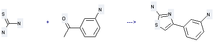 2-Thiazolamine,4-(3-aminophenyl)- can be obtained by 1-(3-Amino-phenyl)-ethanone and Thiourea